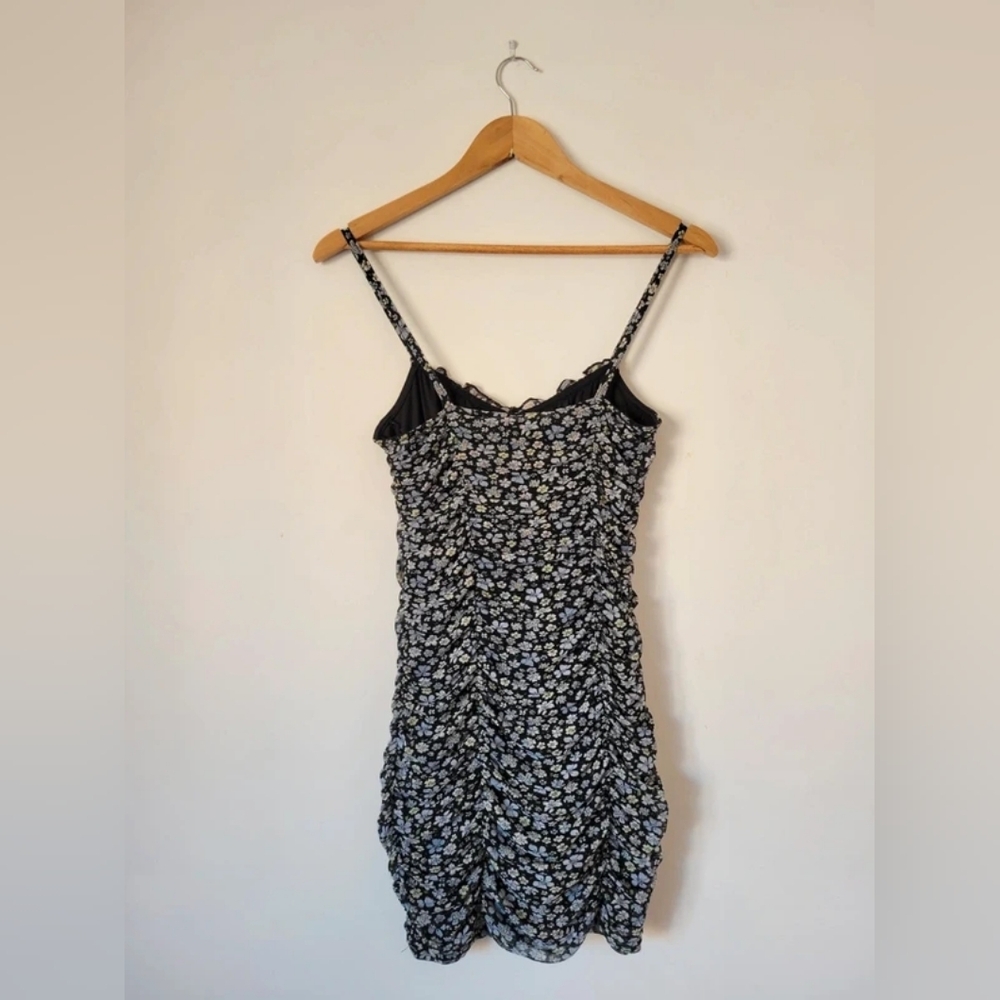 Black Floral Slip Dress with White Daisy Print - Picture 4 of 5
